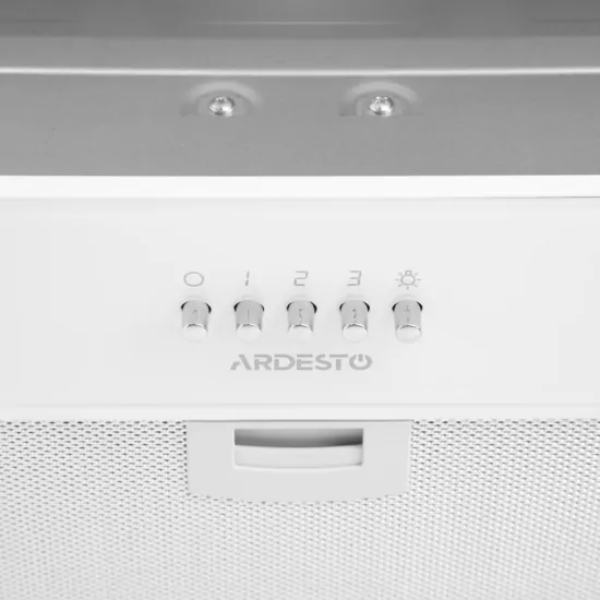 Hood Ardesto integrated, 52cm, 700m3h, glass, 2х1W LED, button, white