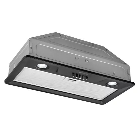 Hood Ardesto integrated, 52cm, 700m3h, metal, 2х1W LED, button, black
