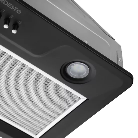 Hood Ardesto integrated, 52cm, 700m3h, metal, 2х1W LED, button, black