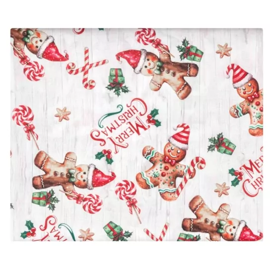 Скатерть ARDESTO Christmas Gingerbread 140х180см, 100% полиэстер, красный