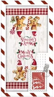 Ardesto Gift set of towels in a box Christmas Gingerbread 38х63cm, 2pcs, 100% cotton, red