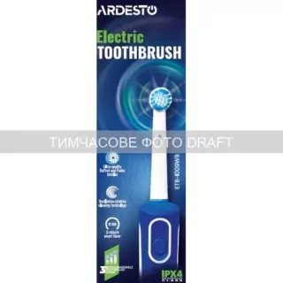 Ardesto toothbrush electric ETB-I009WB, 45th. fluct/min, nozzle-3, IPX4, white+blue