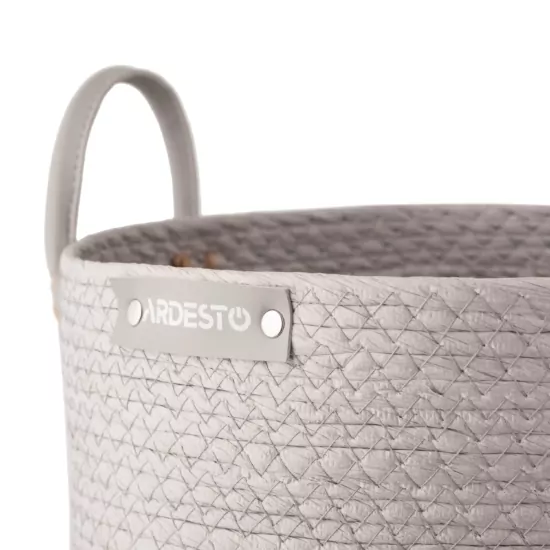 Basket ARDESTO Minimalism 23x23x19cm, paper twine, cottail grass, grey