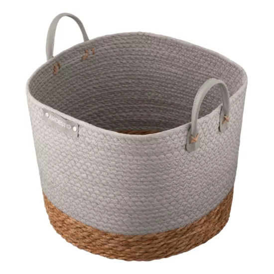 Basket ARDESTO Minimalism 35x35x27cm, paper twine, cottail grass, grey