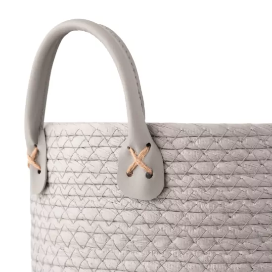 Basket ARDESTO Minimalism 35x35x27cm, paper twine, cottail grass, grey