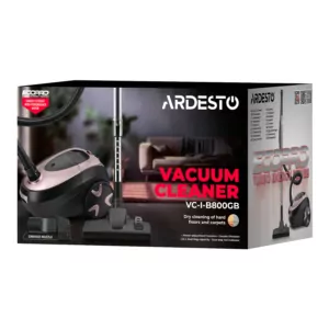 Пилосос Ardesto мішковий, 800Вт, мішок- 2.5л, HEPA, чорно-бронзовий