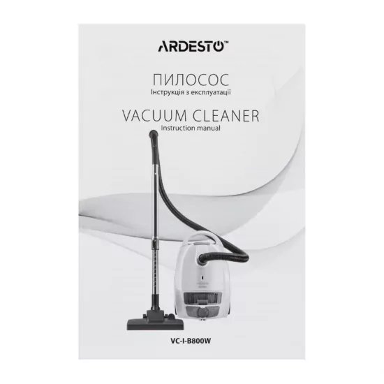 Пылесос Ardesto мешковый, 800Вт, мешок-3.5л, HEPA, белый