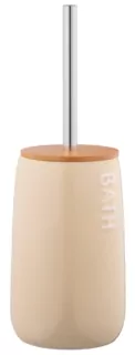 Набір щітка для унітазу з підставкою Ardesto Prestigio 12.2×35.2см, доломіт, нержавіюча сталь, бамбук, бежевий