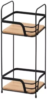Shelf ARDESTO Minimalism 2-tier 16×15.5x40cm, metal, bamboo, black