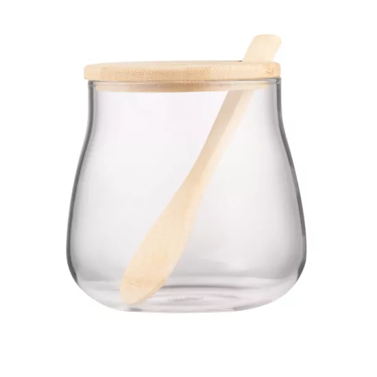 Банка для зберігання ARDESTO Midori Sugar 500мл, скло, бамбук, прозорий