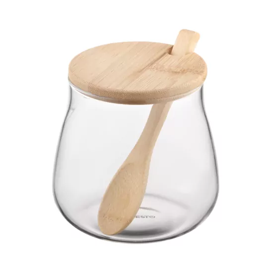 Банка для зберігання ARDESTO Midori Sugar 500мл, скло, бамбук, прозорий