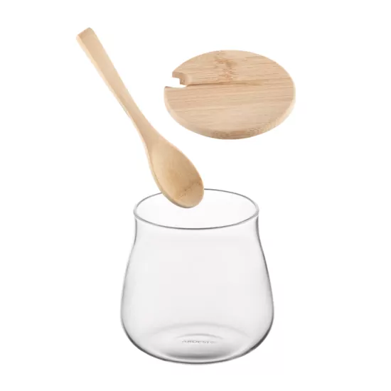 Банка для зберігання ARDESTO Midori Sugar 500мл, скло, бамбук, прозорий