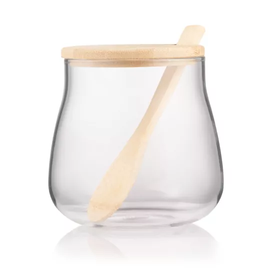 Банка для зберігання ARDESTO Midori Sugar 500мл, скло, бамбук, прозорий