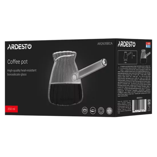Ardesto Coffee pot Iceberg 350ml, borosilicate glass, transparent