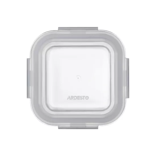 Контейнер для зберігання харчових продуктів Ardesto Gemini 0.31л, боросилікатне скло, пластик, квадратний, прозорий
