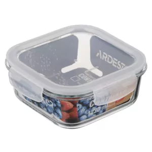 Контейнер для хранения пищевых продуктов Ardesto Gemini, 1.23л, боросиликатное стекло, пластик, квадратный, прозрачный