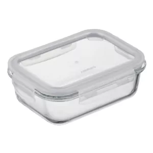 Контейнер для зберігання харчових продуктів Ardesto Gemini 0.66л, боросилікатне скло, пластик, прямокутний, прозорий