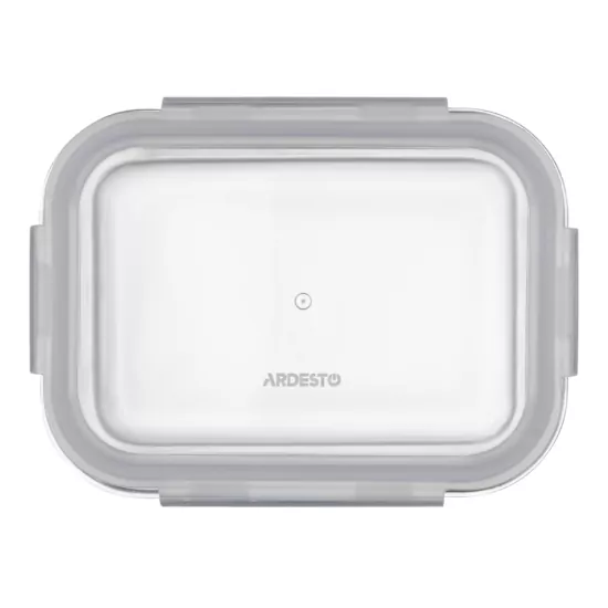Контейнер для зберігання харчових продуктів Ardesto Gemini 0.66л, боросилікатне скло, пластик, прямокутний, прозорий