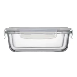Контейнер для зберігання харчових продуктів Ardesto Gemini 0.66л, боросилікатне скло, пластик, прямокутний, прозорий