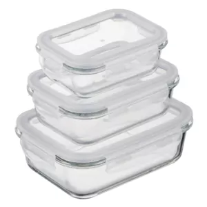 Контейнер для зберігання харчових продуктів Ardesto Gemini 0.66л, боросилікатне скло, пластик, прямокутний, прозорий
