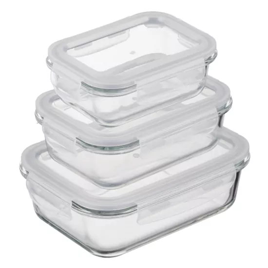 Контейнер для зберігання харчових продуктів Ardesto Gemini 0.66л, боросилікатне скло, пластик, прямокутний, прозорий