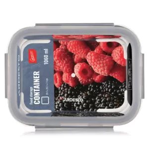 Ardesto Food storage container Gemini 1.06l, borosilicate glass, plastic, rectangular, transparent