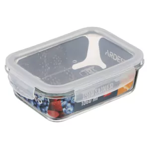 Ardesto Food storage container Gemini 1.06l, borosilicate glass, plastic, rectangular, transparent