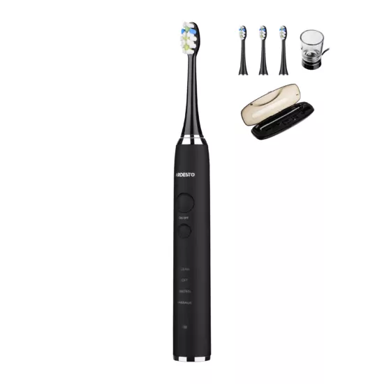 Щетка зубная электр. Ardesto ETB-212CB, 40т. колеб/мин, насадок-4, футляр, IPX7, черный