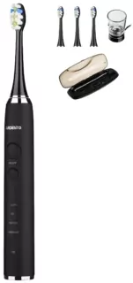 Щітка зубна електр. Ardesto, ETB-212CB, 40т. колив/хв, насадок-4, футляр, IPX7, чорний