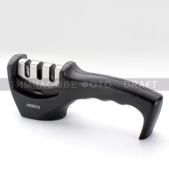 Точилка для ножів Ardesto Gemini, 20.5×5.5×7.5см, вольфрамовий сплав, пластик, чорний