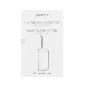 Ирригатор Ardesto портативний, чаша 140 мл, Li-ion аккум. в компл., белый