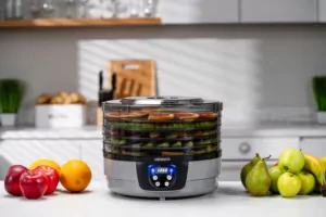 Сушарка для продуктів  Ardesto FDB-532TTC, 250Вт, піддонів -5×3см, діаметр-32см, макс-70°С, таймер, електр. управління, пластик , білий