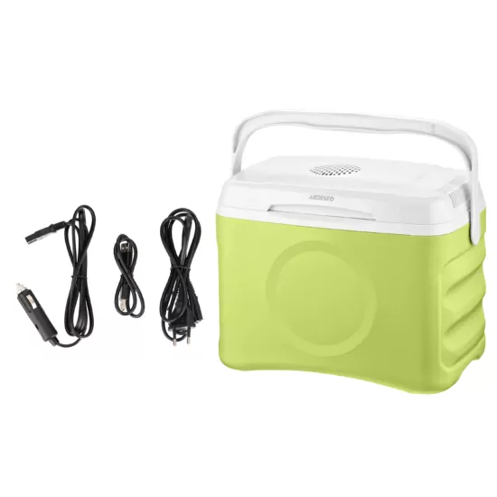 Холодильник дорожный ARDESTO, 2в1, 21л, 220/12В, нагрев 55°C, охлаждение 18-20°C, USB-порт, 4.3кг, светло-зеленый