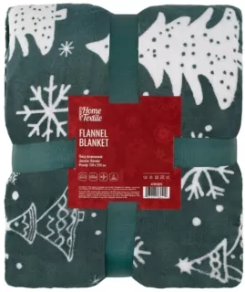 Плед ARDESTO Christmas Flannel 160х200см, 100% полиэстер, елки
