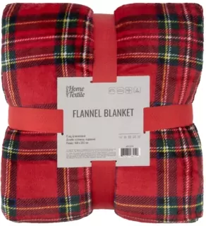 Плед ARDESTO Christmas Flannel 160х200см, 100% полиэстер, клетка, красный