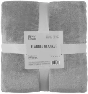 Плед ARDESTO Flannel 160х200см, 100% поліестер, сірий світлий
