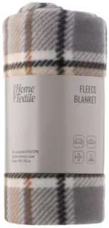Плед ARDESTO Fleece 130×160см, 100% поліестер, клітинка, сірий