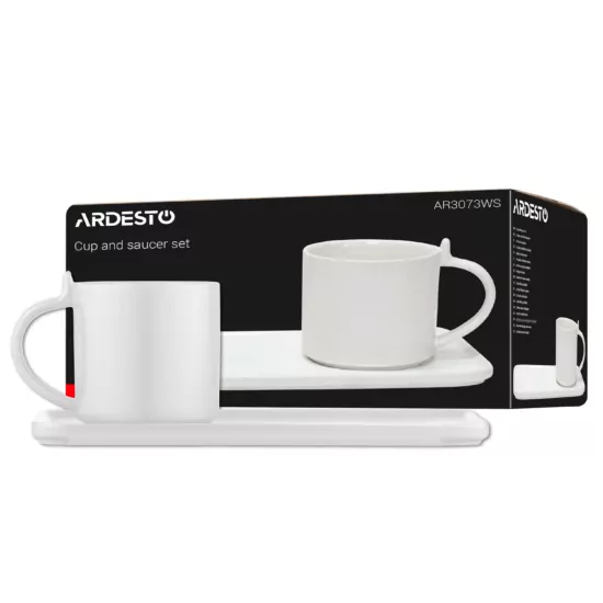 Набір чашка з блюдцем, 250мл, порцеляна, білий