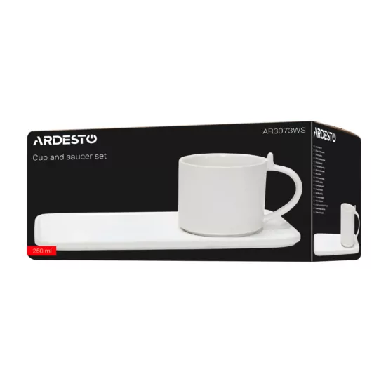 Набір чашка з блюдцем, 250мл, порцеляна, білий
