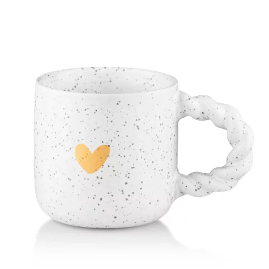 Чашка ARDESTO My heart, 300мл, кераміка, сірий світлий