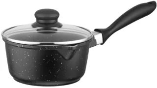 Ковш со стеклянной крышкой Ardesto Gemini Anzio, 1.2л, алюминий, черный