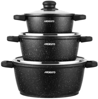 Набор посуды ARDESTO Gemini Anzio, 6 предметов, алюминий, черный