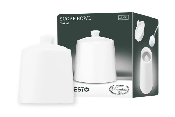 Цукорниця ARDESTO, 8х8х10.7см, 240мл, порцеляна, білий
