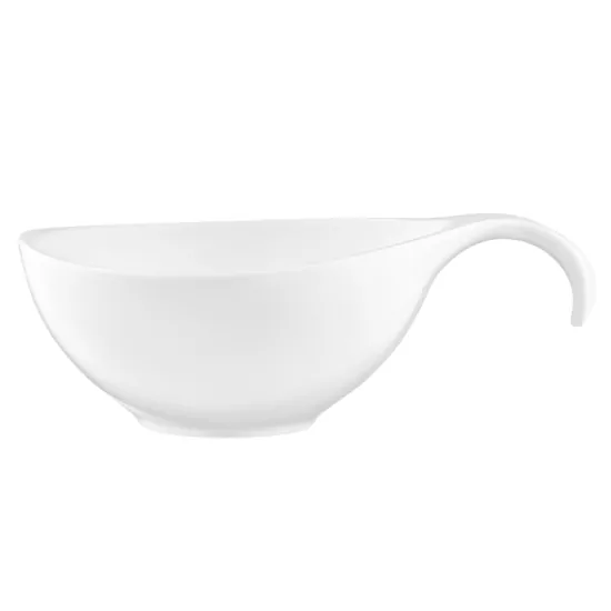 Salad bowl with handle ARDESTO 360ml, porcelain, white
