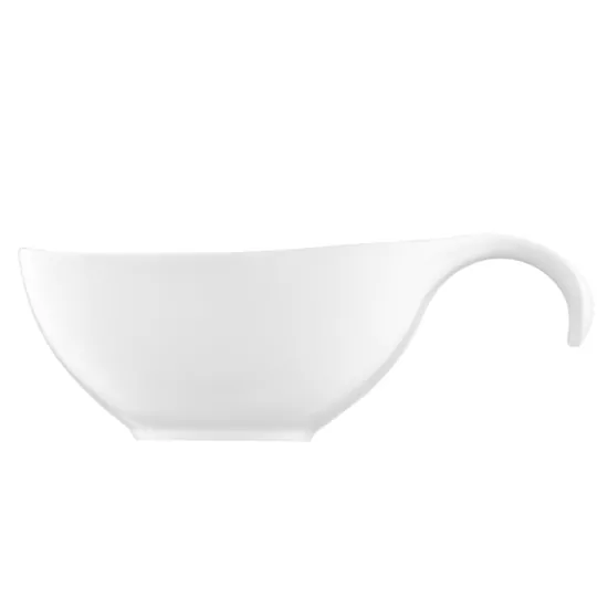 Salad bowl with handle ARDESTO 360ml, porcelain, white