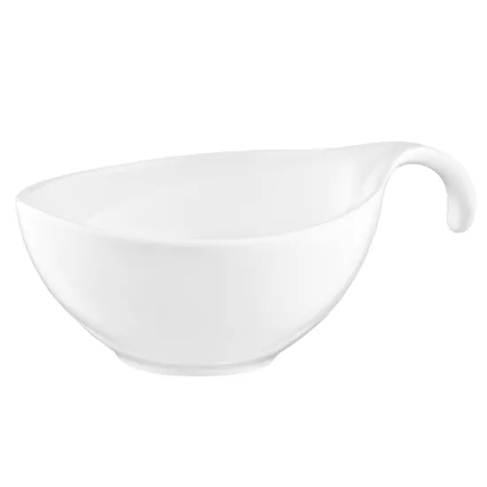 Salad bowl with handle ARDESTO 360ml, porcelain, white