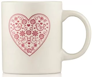 Mug ARDESTO Heart, 320ml, ceramic, white