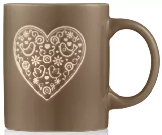Mug ARDESTO Heart, 320ml, ceramic, gray