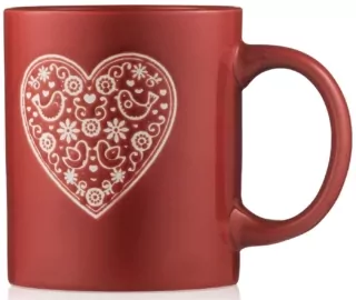 Mug ARDESTO Heart, 320ml, ceramic, red