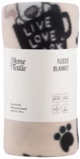 Плед ARDESTO Fleece 130×160см, 100% полиэстер, собачки, бежевый